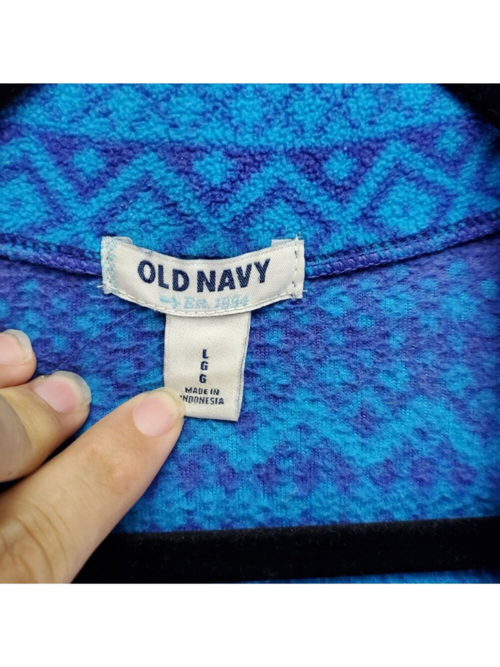 Old Navy Jacket Womens Large Blue Fleece Full Zip - Picture 2 of 8